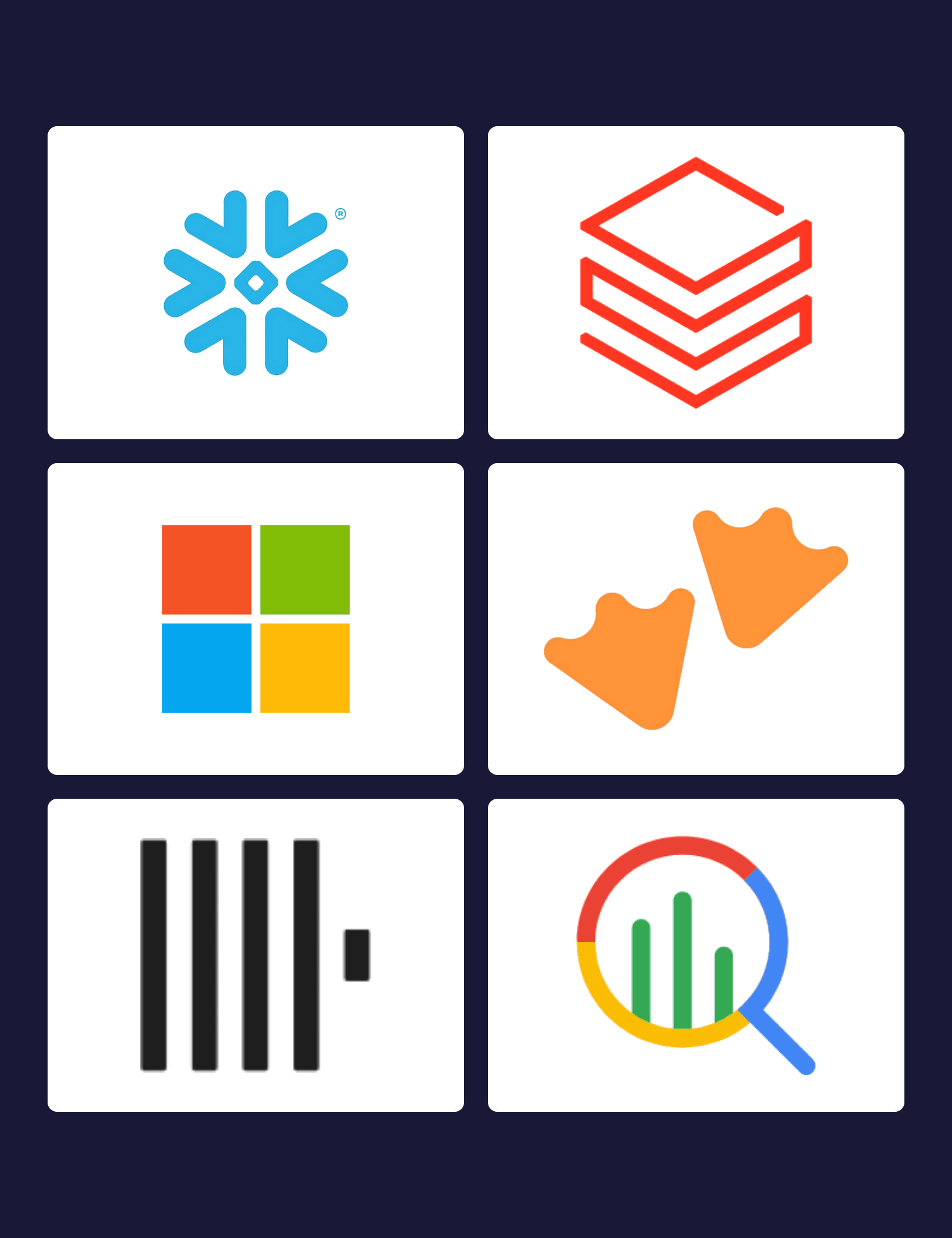 dltHub loads into Snowflake, Databricks, BigQuery, Microsoft Fabric, ClickHouse and DuckDB.